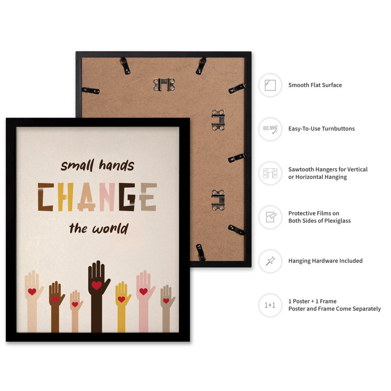 Les petites mains changent le monde, Black Framed, Poster, 08"H x 10"W