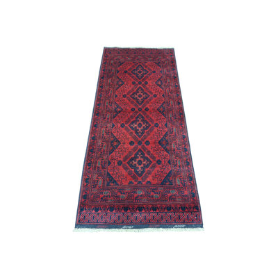 2'8" x 6'3" New Hand Knotted Red Wool Runner Oriental Rug - MOA10220704