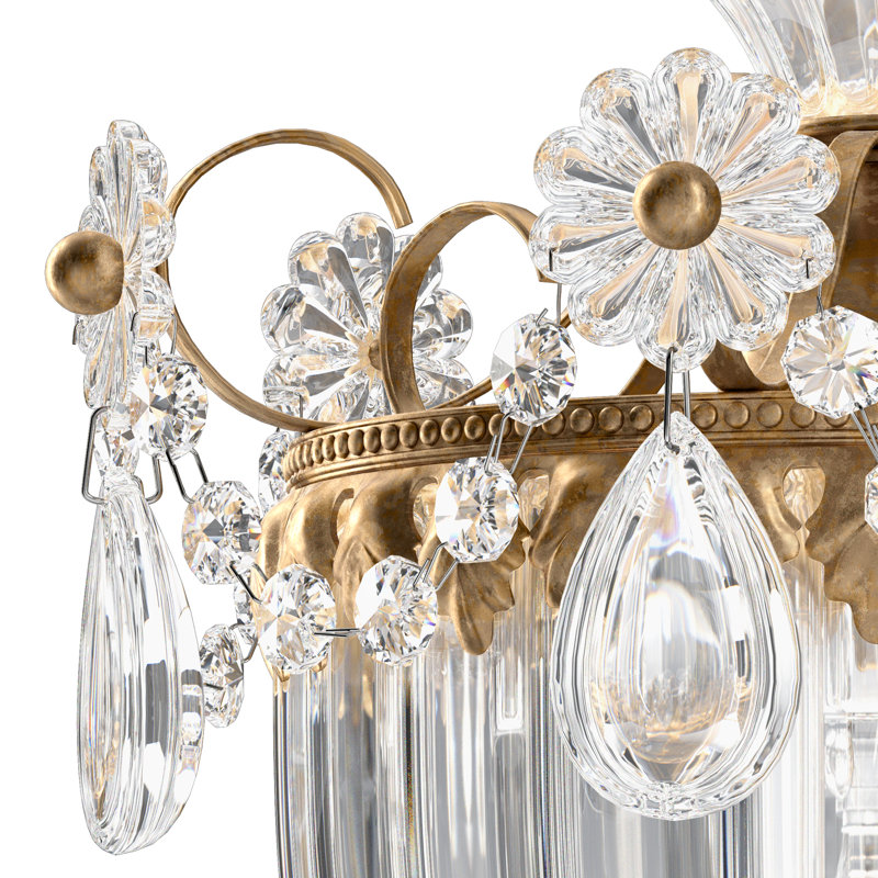 Bagatelle 1 - Light Armed Sconce, Etruscan Gold, Clear Spectra Crystal