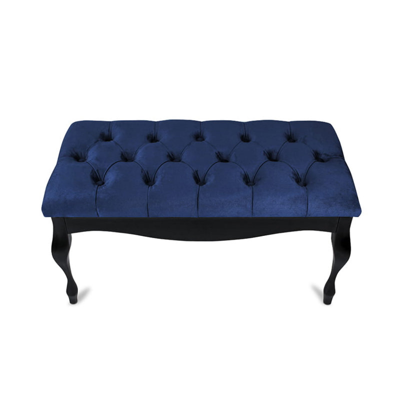 Moorebank 100% Polyester Upholstered Bench, H40 x W120 x D40cm, Blue/Black