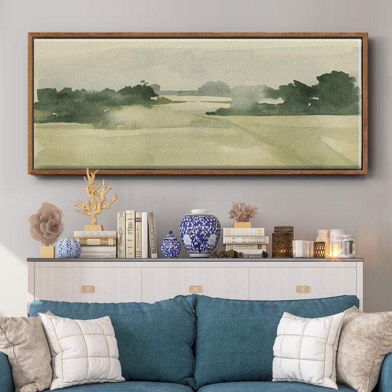 Watercolor Pasture I - Toile encadrée, H 12 po x l 30 po