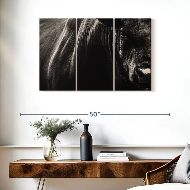 Brampt Black Angus Bull Close Up, 24" H x 38" W
