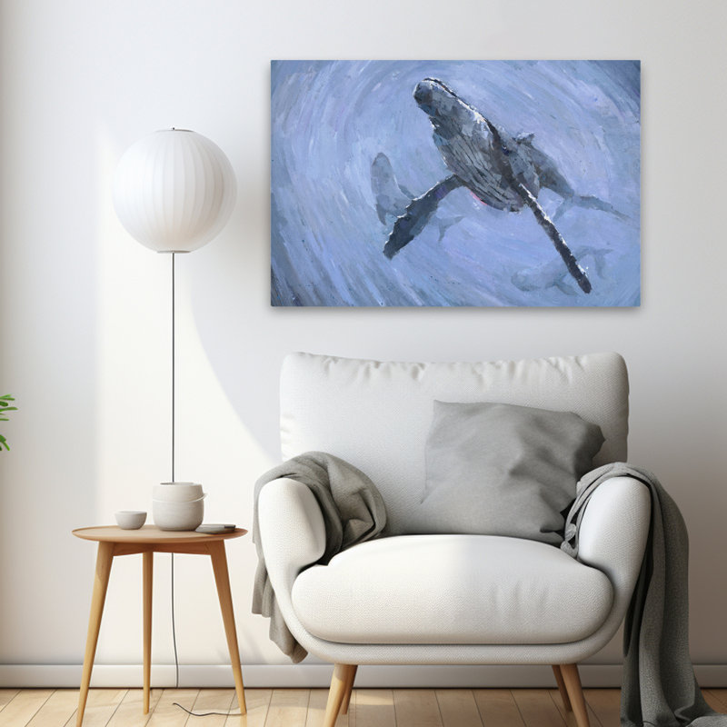 Blue Harmony - animaux côtiers, faune, baleines, H 24 po x l 36 po
