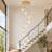 10-Light Gold Crystal Dimmable LED Large Staircase Pendant Light with Remote and App Control