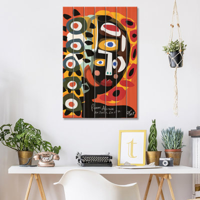 «Eltra African Woman Is Dreaming», reproduction sur bois sans cadre