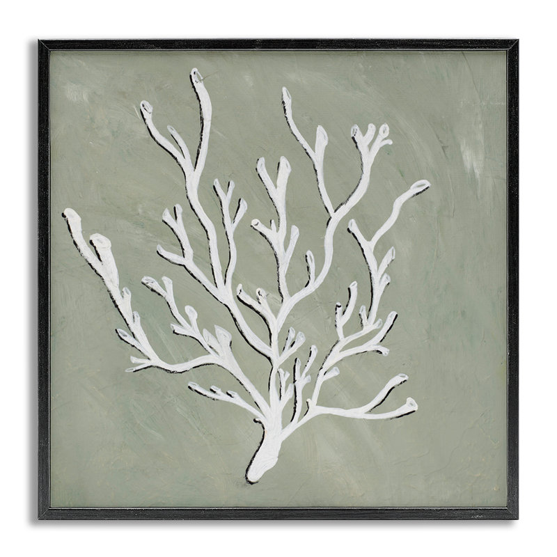 «White Coral Sprig», art de la giclée encadrée par Nola James, Estampe numérique Farmhouse, H 24 po x l 24 po