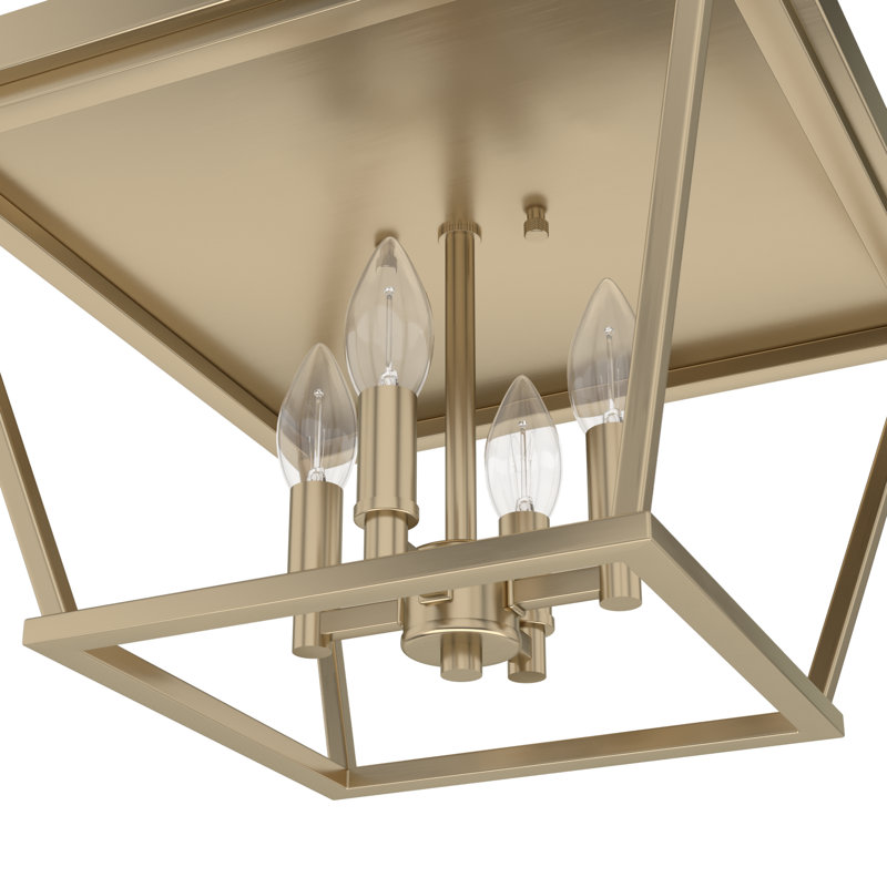 Laurel Ridge 4 - Light 14'' Lantern Square / Rectangle Flush Mount, Alturas Gold