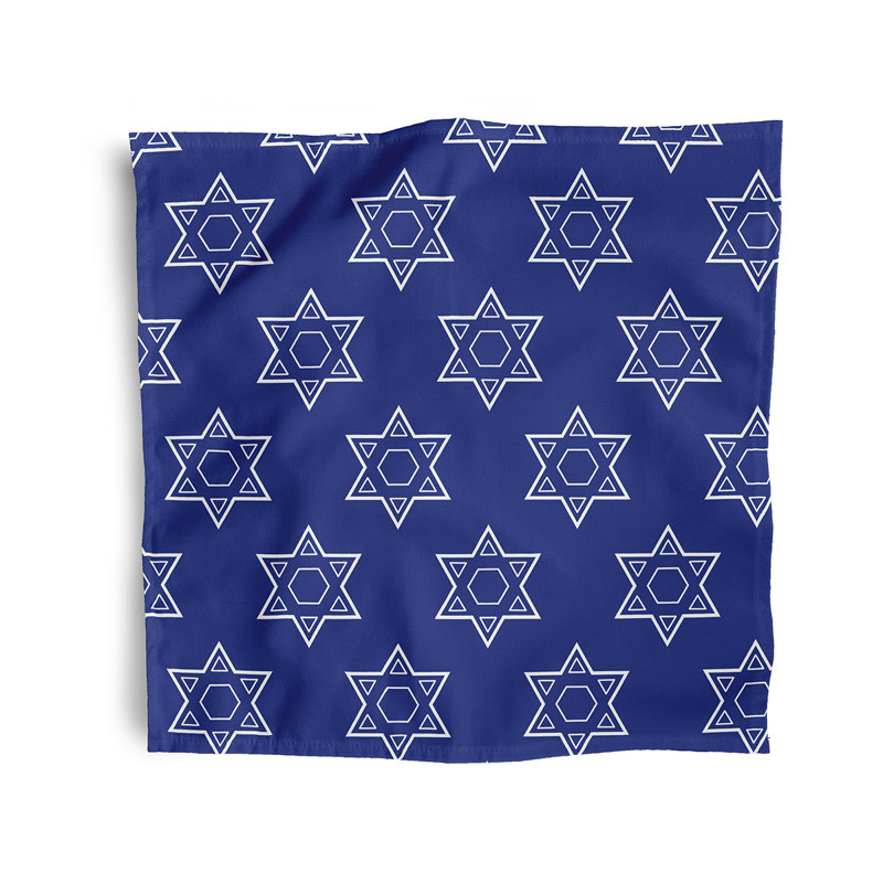 Lakeeshia Polyester Geometric Square Napkin, Blue/White