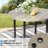 Metal Outdoor Table, Round Table for 6 with Umbrella Hole, Patio Table with Modern Minimalist Design-590712531-573645274
