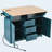 55.7" Large Kitchen Island with 2 Drop Leaf,, Rolling Kitchen Cart on 5 Wheels with Power Outlet, Folding Storage Dining Table with Spice & Towel Rack , 3 Drawers, for Kitchen, Dining Room,Green-128964660-128964662