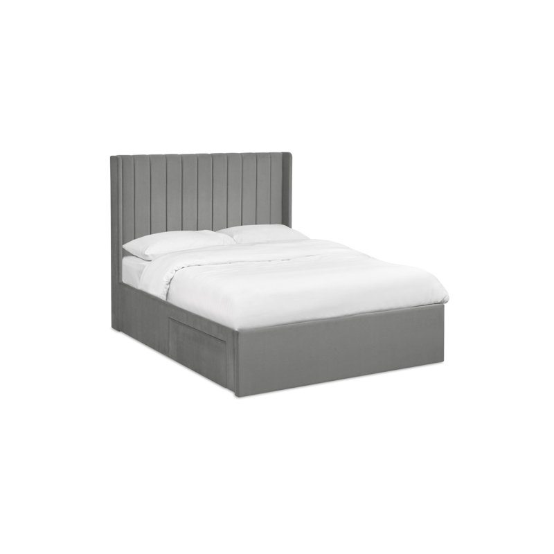 Upholstered Ottoman Storage Bed, Double (4'6), Grey