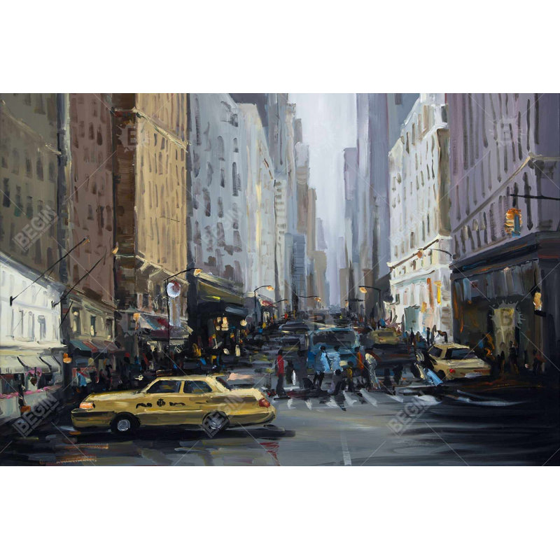 «In The City» sur toile, H 24 po x l 36 po