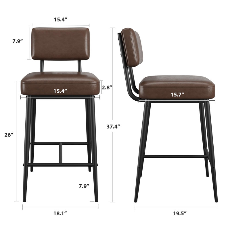 Counter Stool with Metal Frame