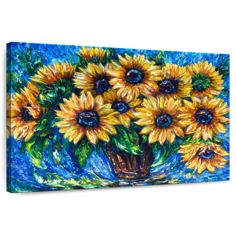 Harnek tournesol amour avec couteau à palette, H 20 po x l 30 po