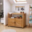Armoire de rangement en bois massif résistante aux intempéries de 42,5 po pour l'intérieur et l'extérieur, naturel-748959943