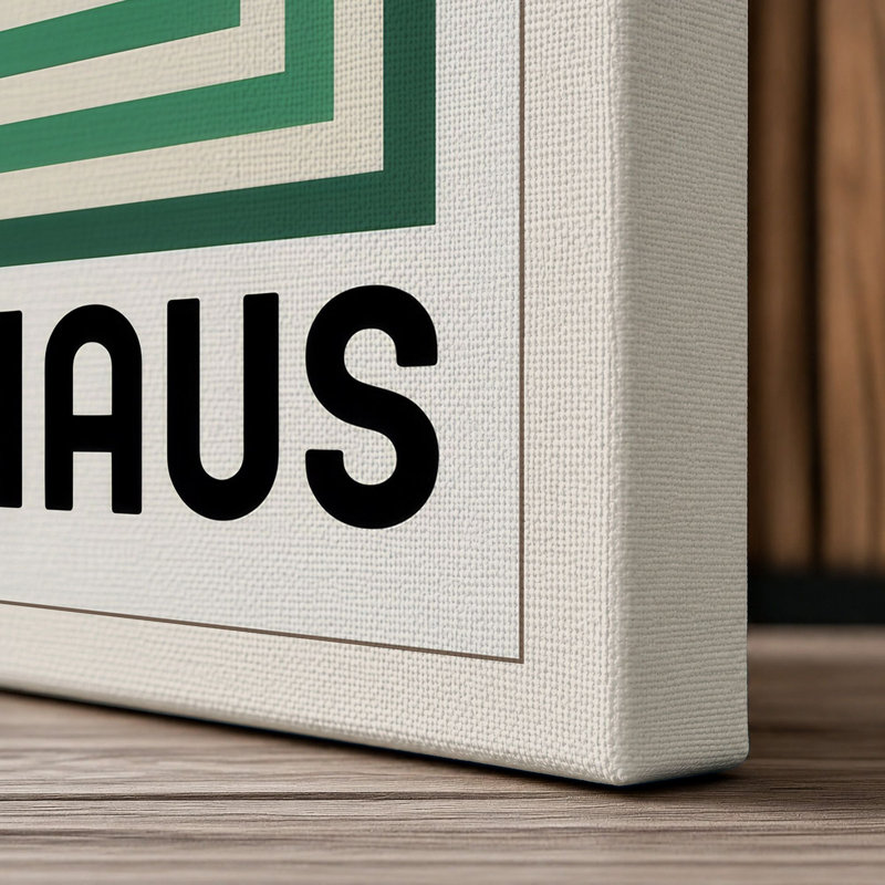 Bauhaus Geometry Geometric - Wrapped Canvas, 36x24 - 91.4 x 61.0 cm, Cream Border