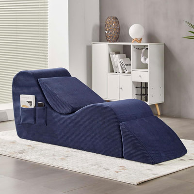 Yoga Chairs For Adults, Ergonomic Chaise Lounge Chair Indoor With Side Pocket, Lumbar Pillow, Ottoman, Yoga Chair Perfect For Stretching, Relaxation, Exercise, Used In Bedroom, Living Room