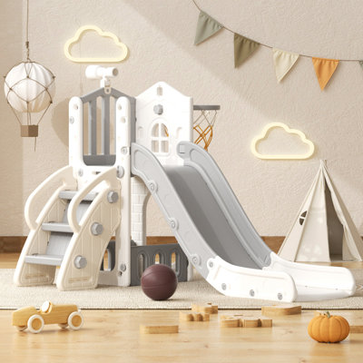 Ensemble de jeu pour enfants 6 en 1, jeu d'escalade intérieur et extérieur avec panier de basketball