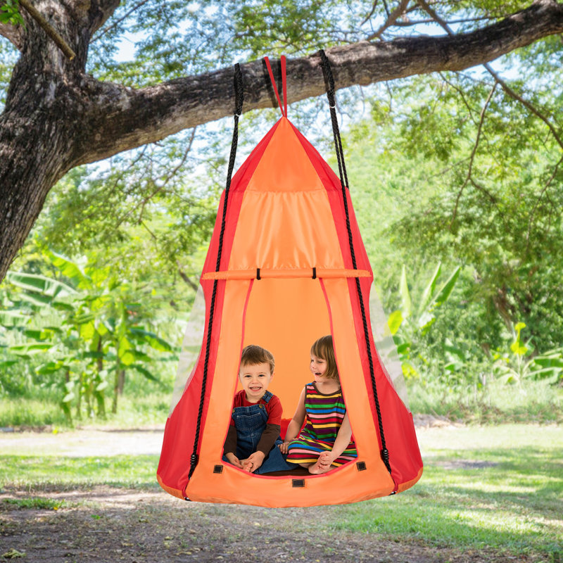 Freeport Park Murchison Web / Saucer Swing Swing Seat with Chains, Orange