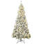 Décoration de Noël d'arbre de Noël artificielle haute 7,5 pi avec 1188 branches floquées par la neige, 500 lumières DEL blanc chaud