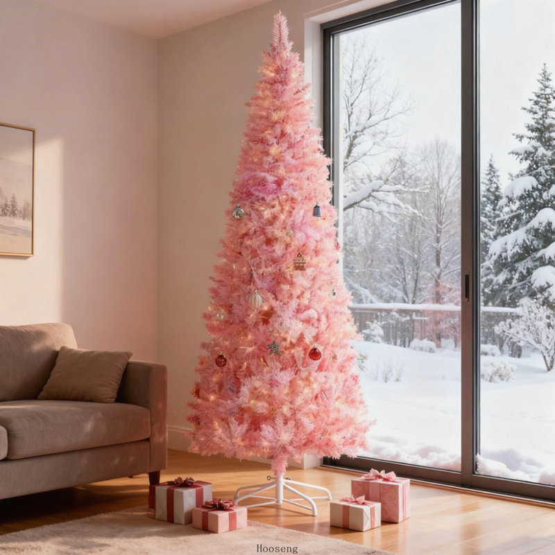 Arbre de Noël enneigé en forme de crayon avec lumières DEL blanc chaud