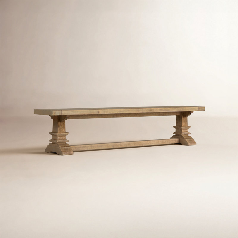 Allegra Reclaimed Pine Wood Dining Bench, 18"H x 82"W x 16"D