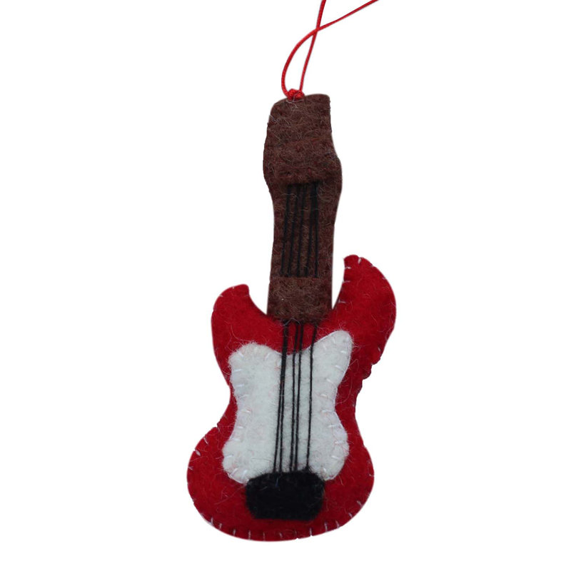 Figurine suspendue ornement feutre de guitare