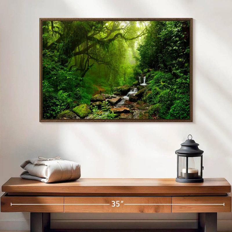 Forest Stream, 25" X 17", Floating Frame Walnut