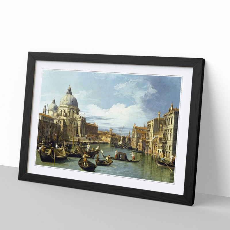 Entrance to the Grand Canal Vol.2 by Giovanni Canaletto - Picture Frame Painting, Black Framed, 48cm H x 65cm W x 2cm D