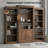78.75'' Tall 3-Piece Retro Bookcase With 5-Color LED Lighting-1072574314