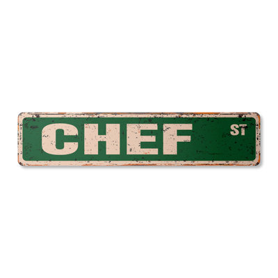 Chef Street Sign Aluminum 4" X 18"