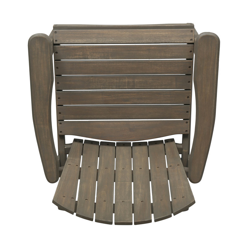 Chaise de patio d'extérieur en bois gris (de 2), Weather For Backyard 2, gris, Grey