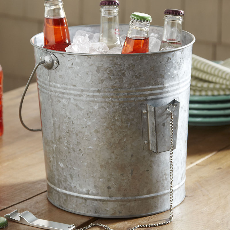 Evelett Metal Beverage Tub, Galvanized Steel