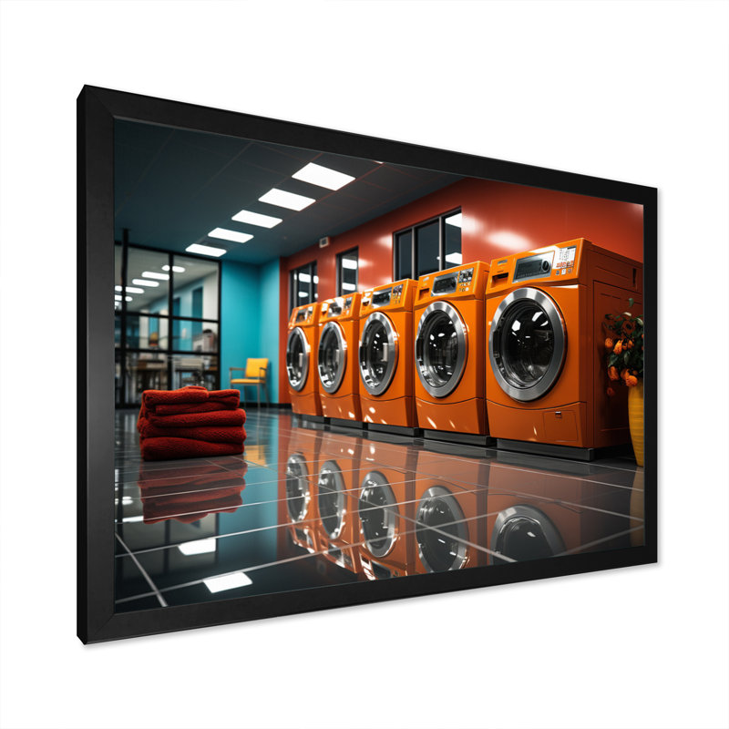 Blanchisserie du prochain siècle I - Décoration murale salle de bain et buanderie, H 24 po x l 32 po x P 1 po
