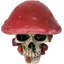 Tête de mort en forme de champignon rouge Macabre avec mini figurine de champignon-1137573048