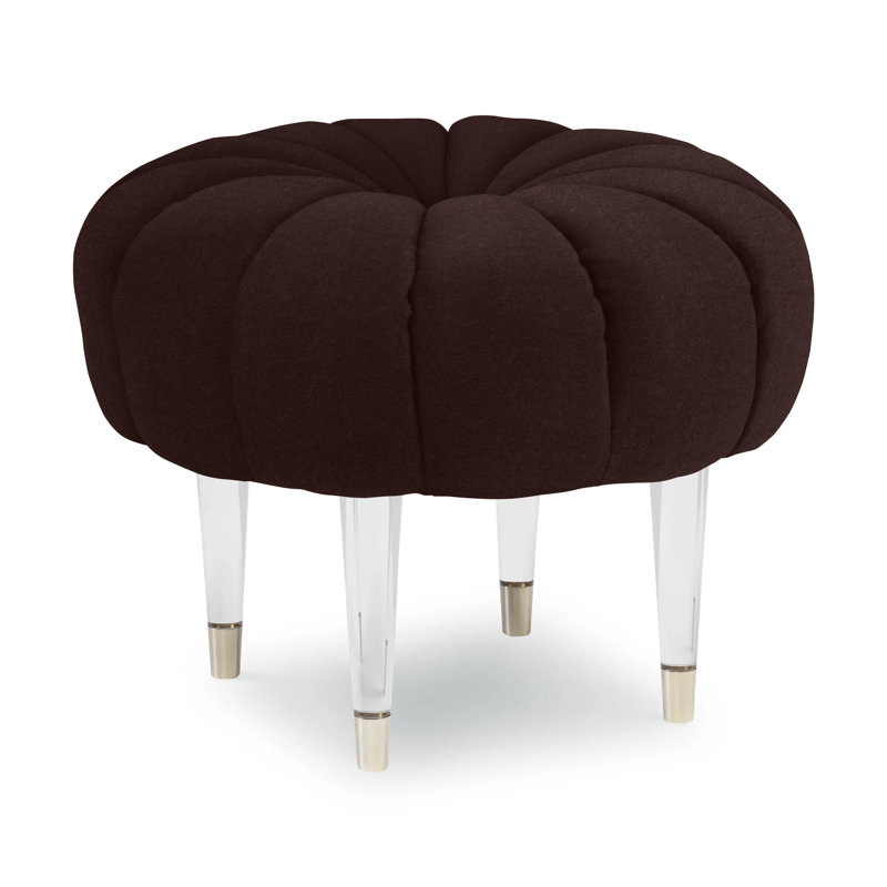 Oops A Daisy Round Ottoman, Margaret Mahogany