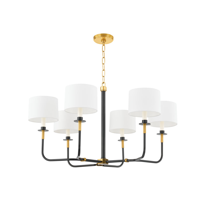 Paramus 6 Light Chandelier, Antique Bronze