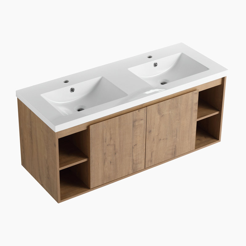 Emonte 47.6'' Double Bathroom Vanity with Ceramic Top