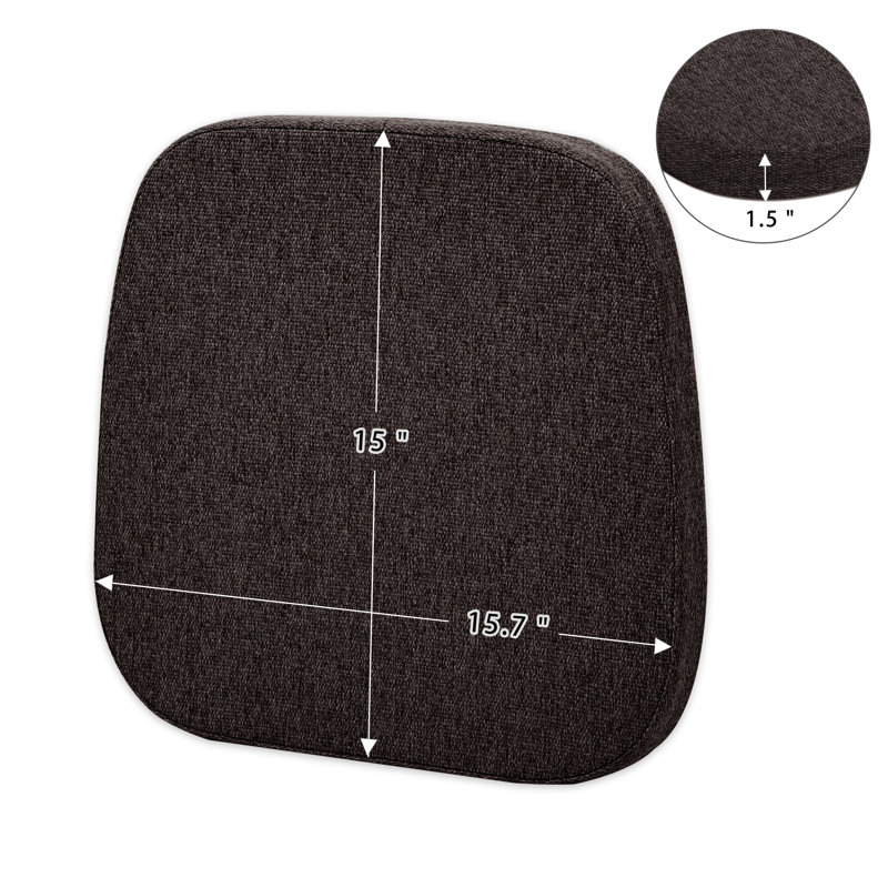 Indoor 1.5'' Dining Chair Seat Cushion, Dark Coffee