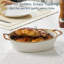 Plat à gratin gratiné, plats de cuisson ovales en céramique avec poignées, petites cocottes 20 oz pour four, plats de service individuels pour 1 à 2 personnes, ensemble de 4, brun
