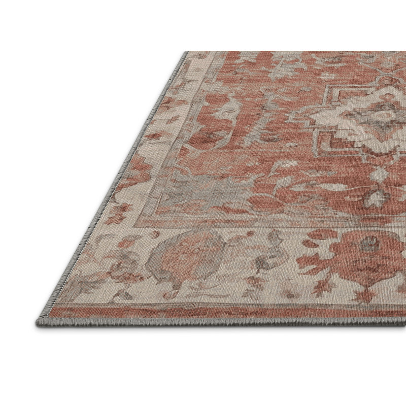 Tapis gris lavable à la machine, Rectangle 7 pi x 9 pi