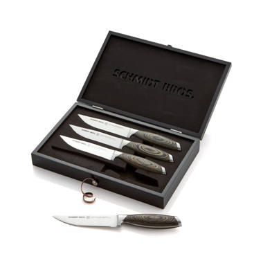  Schmidt Brothers - Carbon 6, 7-Piece Kitchen Knife Set,  High-Carbon Stainless Steel Cutlery with Midtown Acacia and Acrylic  Magnetic Knife Block: Home & Kitchen