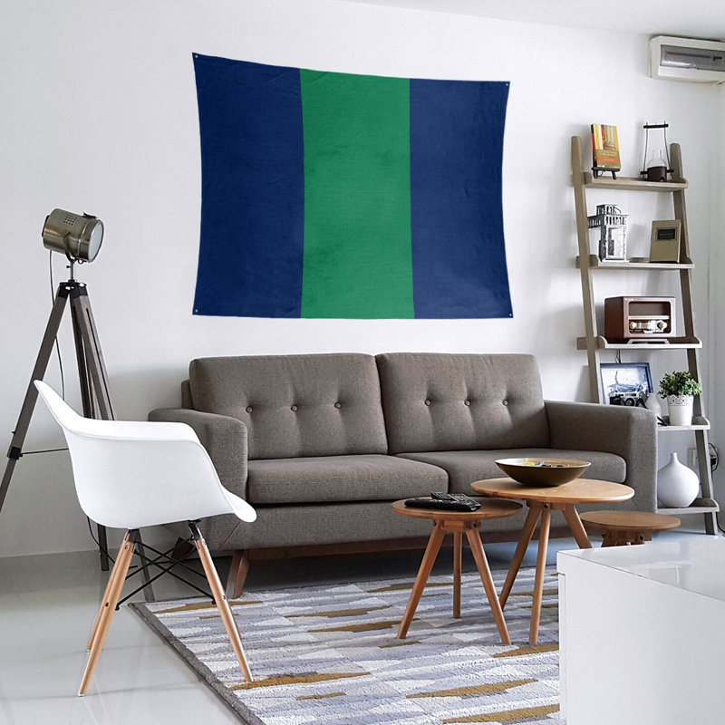 Tapisserie de polyester Vancouver, H 68 po x l 80 po, Bleu / vert / bleu
