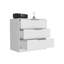 Commode 3 tiroirs Kaia, plateau supérieur - blanc