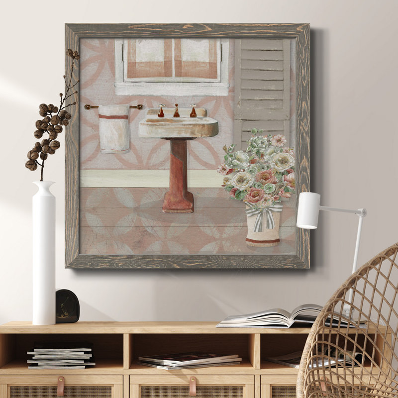 «Bless This Home Greenery», reproduction carrée sur toile, Encadré gris, H 17 po x l 17 po x P 1,5 po