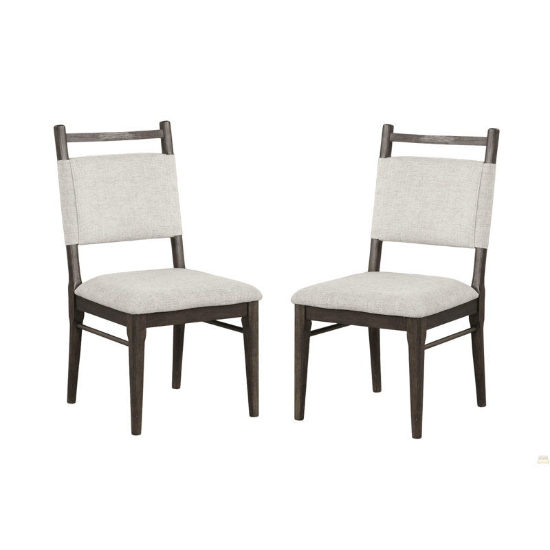 Ensemble de chaises de salle à manger 100% polyester rembourrées noyer foncé