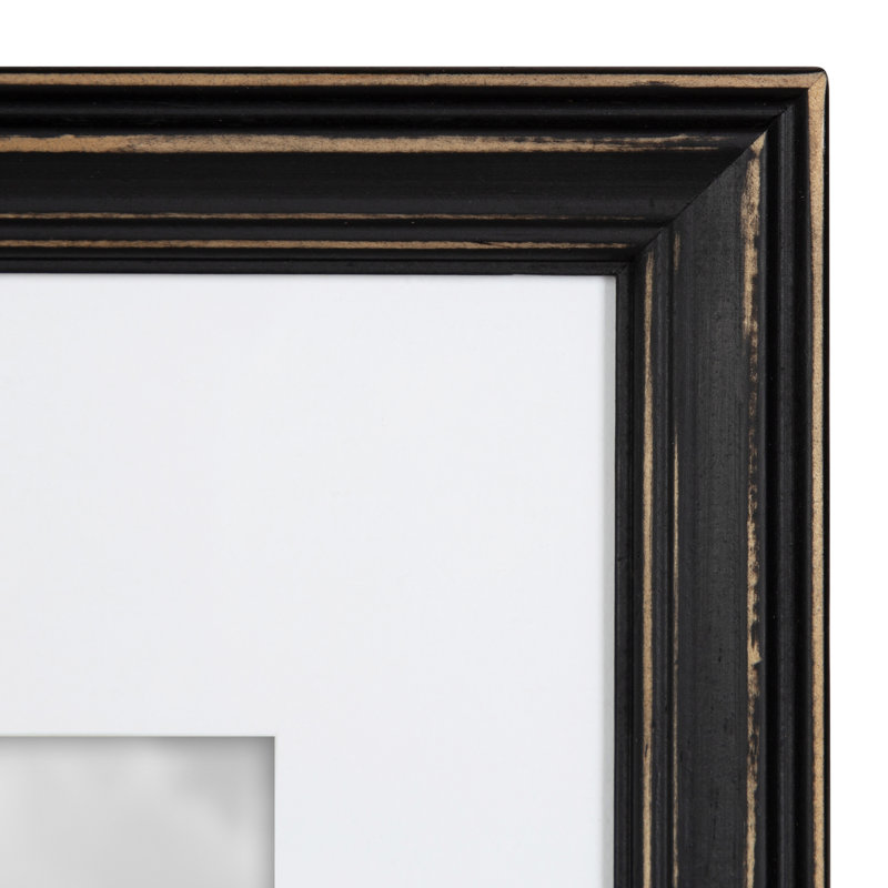 Ensemble de cadres muraux en bois biseauté 10 pièces Rayburn, Noir