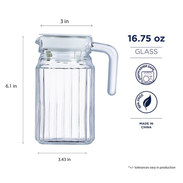 Luminarc Quadro Jug 57.5 oz. with Infuser And White Lid (Set of 1