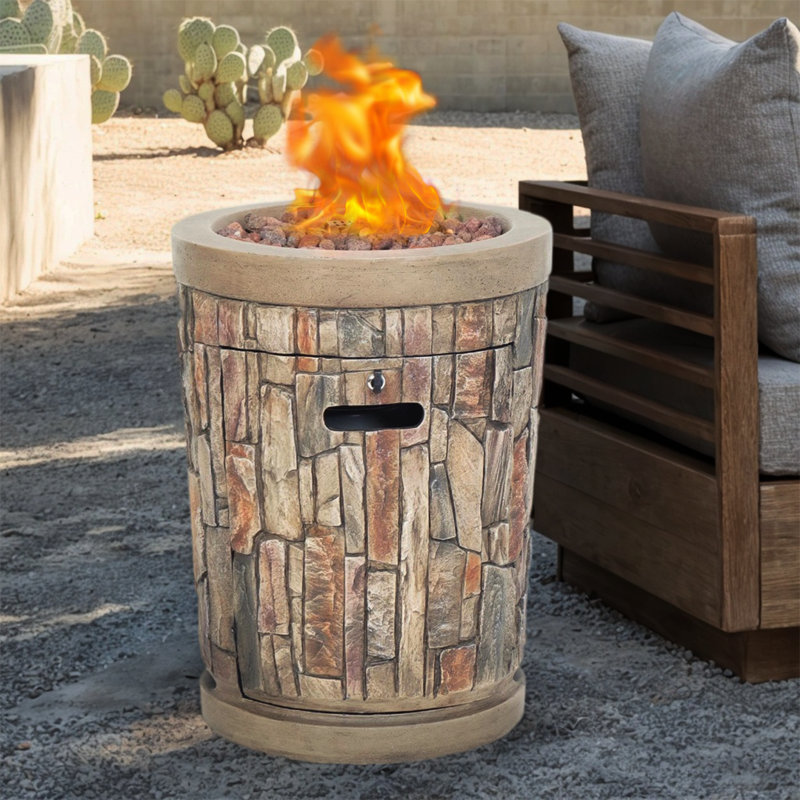 26" Stone Look Fire Column