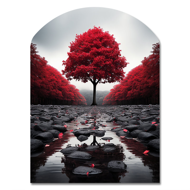 Welles - Forêt asymétrique, art mural en métal, H 34 po x l 25 po